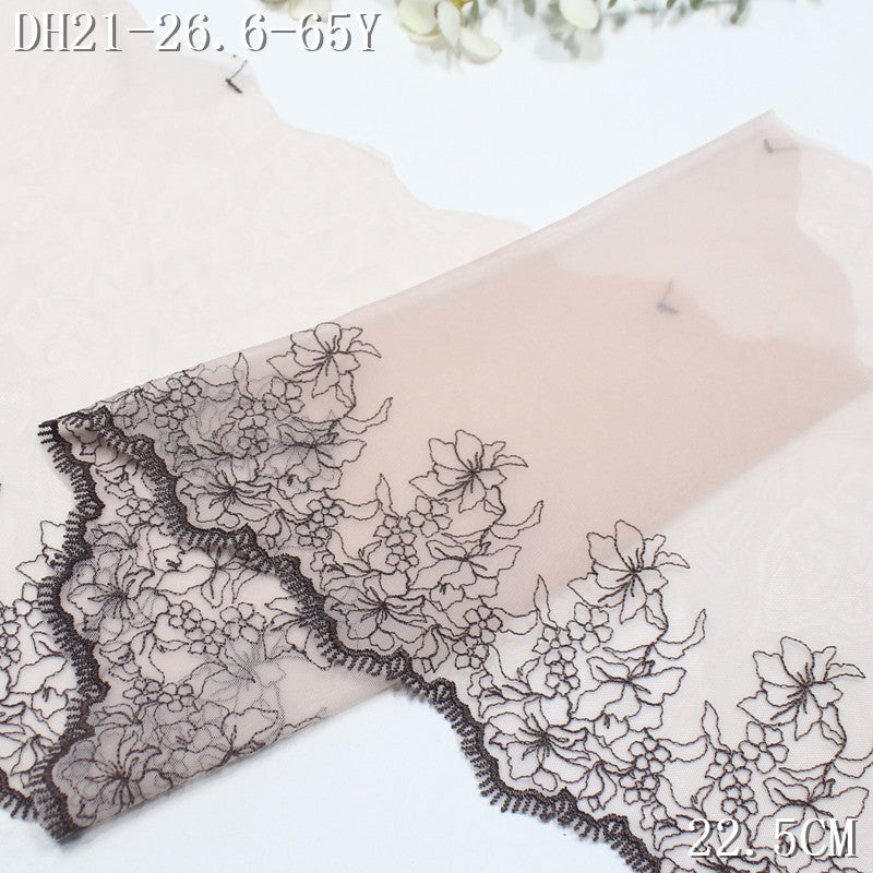 FREEDOMBEAUTY | [1Pack] Multi-color mesh embroidery lace exquisite flower embroidery lace 22.5cm clothing underwear lace accessories