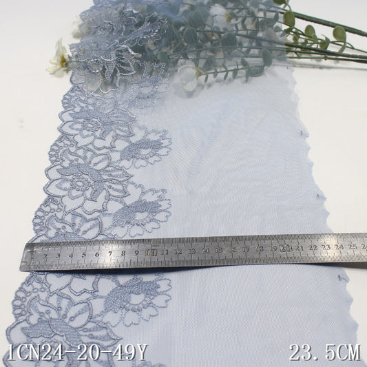 FREEDOMBEAUTY | [1Pack] Light mesh modern floral pattern embroidery lace 23cm clothing DIY curtain lace accessories