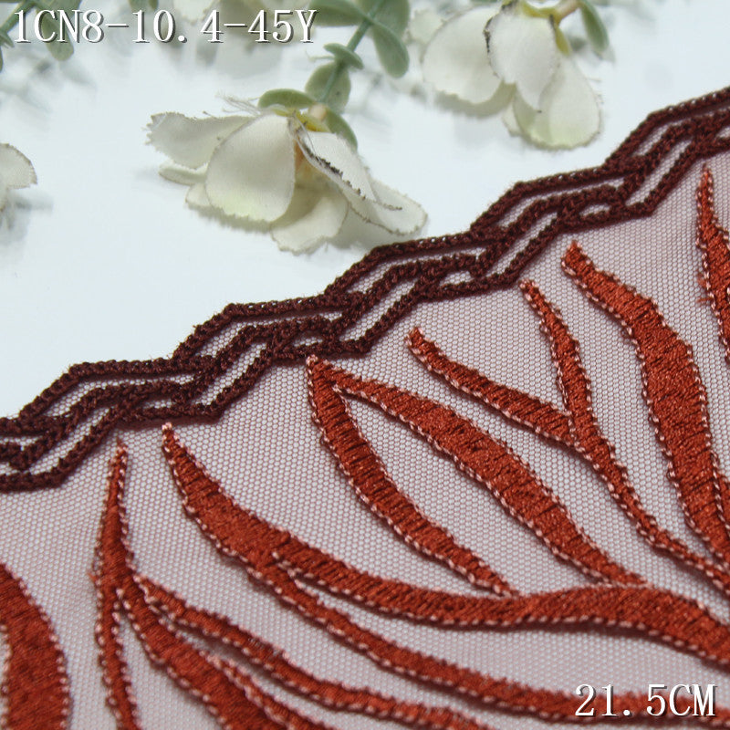 FREEDOMBEAUTY | Mahogany soft mesh embroidered lace branches, home textile curtain lace accessories