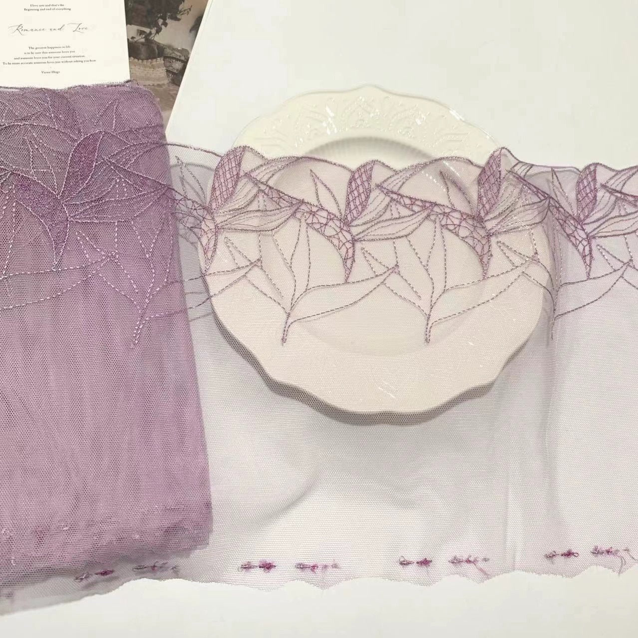 FREEDOMBEAUTY | Spot elegant embroidery mesh lace soft lace accessories DIY design fabric clothing