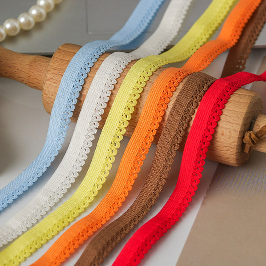 FREEDOMBEAUTY | Factory direct 1.2CM nylon elastic bud belt, color spot supply, women's underwear decorative elastic band
