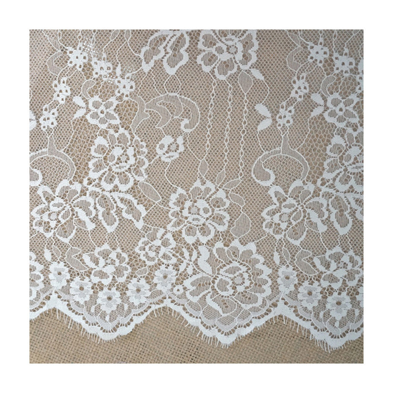 FREEDOMBEAUTY | Popular eyelash lace shorts fabric wholesale, non-elastic lace big edge, spot children's wedding accessories lace