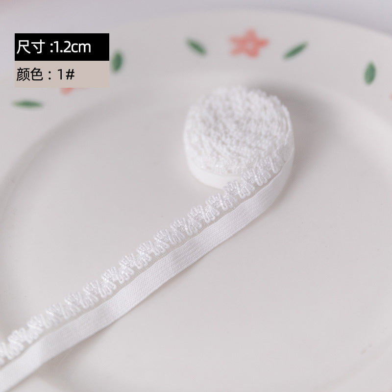 FREEDOMBEAUTY | Factory direct sales 1.2cm/2.2cm color nylon crown teeth elastic fish silk elastic band clothing underwear accessories