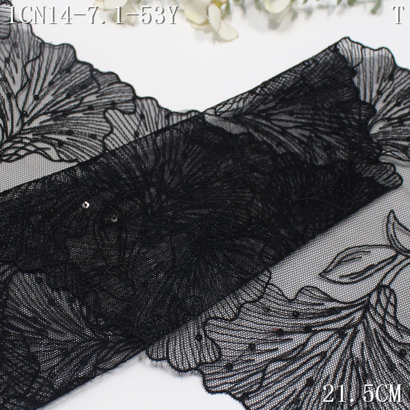 FREEDOMBEAUTY |  Haute Superior Black Sequined Seagrass Mesh Embroidery Lace, Fashion Dress Accessories DIY Lace Accessories