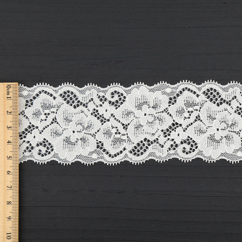 FREEDOMBEAUTY | [stretch] 5.5cm white lace, non-elastic nylon lace, home textile Lolita lace accessories