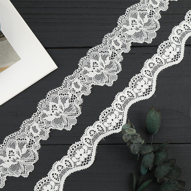 FREEDOMBEAUTY | [stretch] Nylon silk lace 4cm wavy lace edge, children's clothing small fresh lace accessories