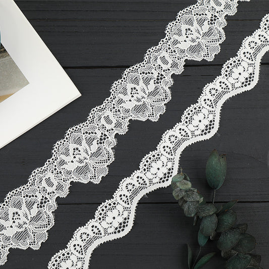 FREEDOMBEAUTY | [stretch] Nylon silk lace 4cm wavy lace edge, children's clothing small fresh lace accessories
