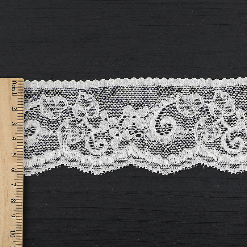 FREEDOMBEAUTY | [stretch] 6cm white lace lace, unilateral elastic lace edge, nylon silk small fresh lace lace accessories, spot