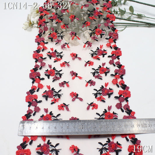 FREEDOMBEAUTY |  pastoral fresh color small floral mesh embroidery lace, clothing wedding DIY decorative lace accessories