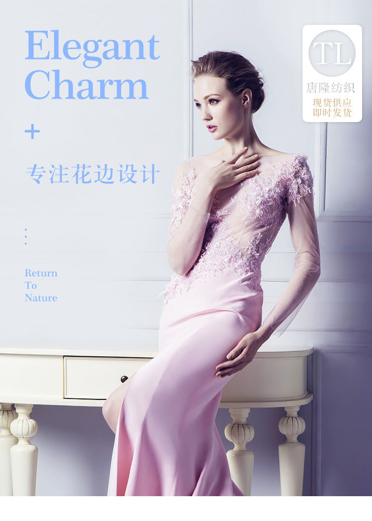 【1Pack】-Freedombeauty | European and American personalized black mesh sequins purple and blue exquisite flower embroidery 26cm erotic underwear clothing accessories