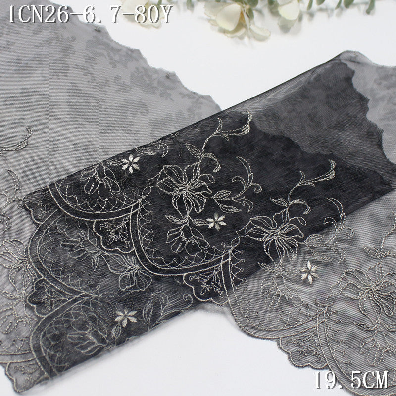 FREEDOMBEAUTY | [1Pack] Three-color printing mesh yarn embroidery lace classical pattern 23cm Hanfu ancient clothing fabric lace accessories DIY