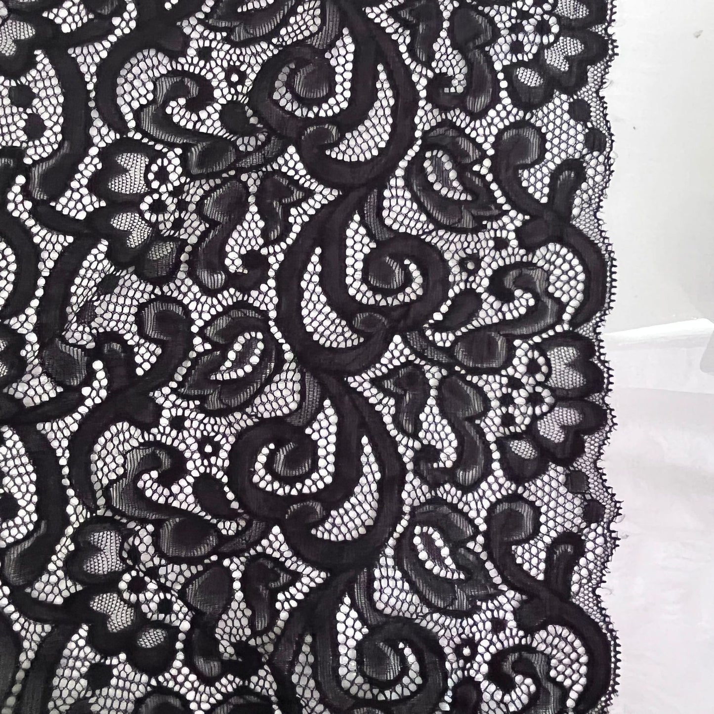 FREEDOMBEAUTY | 40cm manufacturers supply elastic lace large edge women's elastic underwear symmetrical lace dress DIY handmade