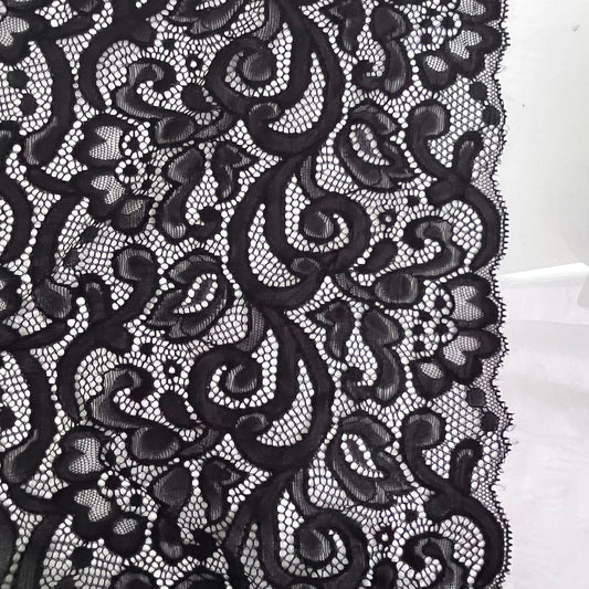FREEDOMBEAUTY | 40cm manufacturers supply elastic lace large edge women's elastic underwear symmetrical lace dress DIY handmade