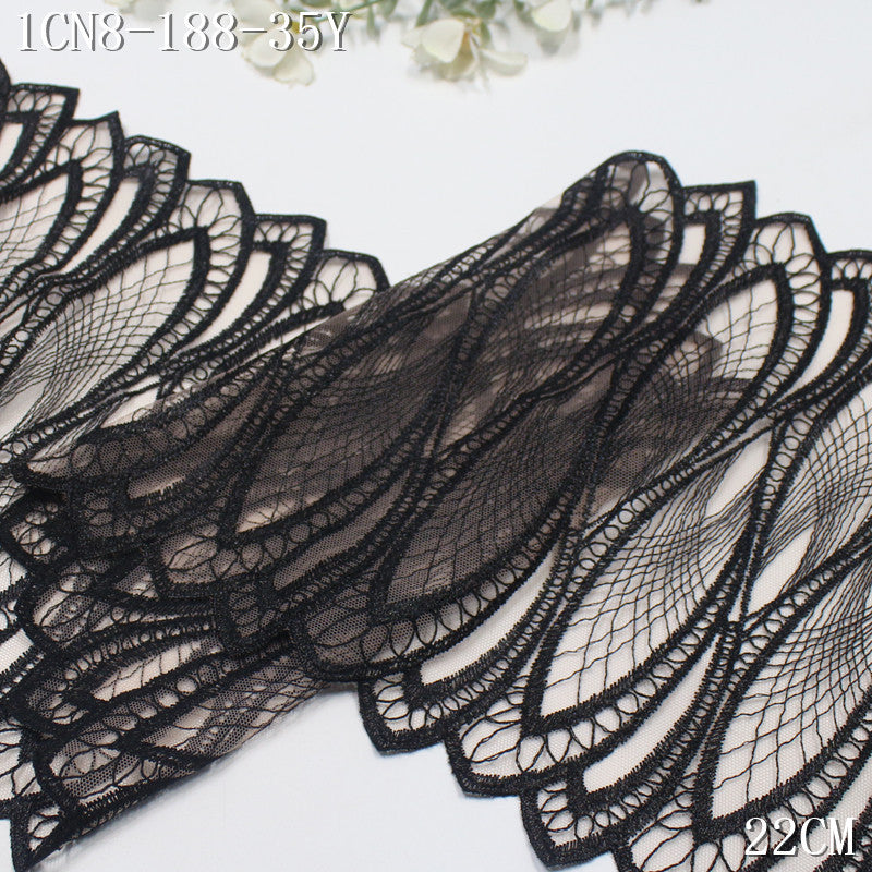 FREEDOMBEAUTY | [1Pack] Two-color classic Mobius ring mesh embroidery lace 22cm clothing home textile lace accessories