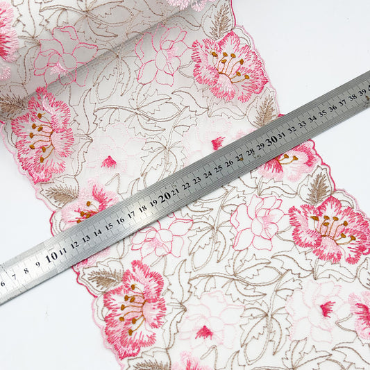 FREEDOMBEAUTY | Three-color polyester thread pressed yarn flower mesh yarn embroidery water-soluble lace underwear accessories curtains home textiles clothing accessories