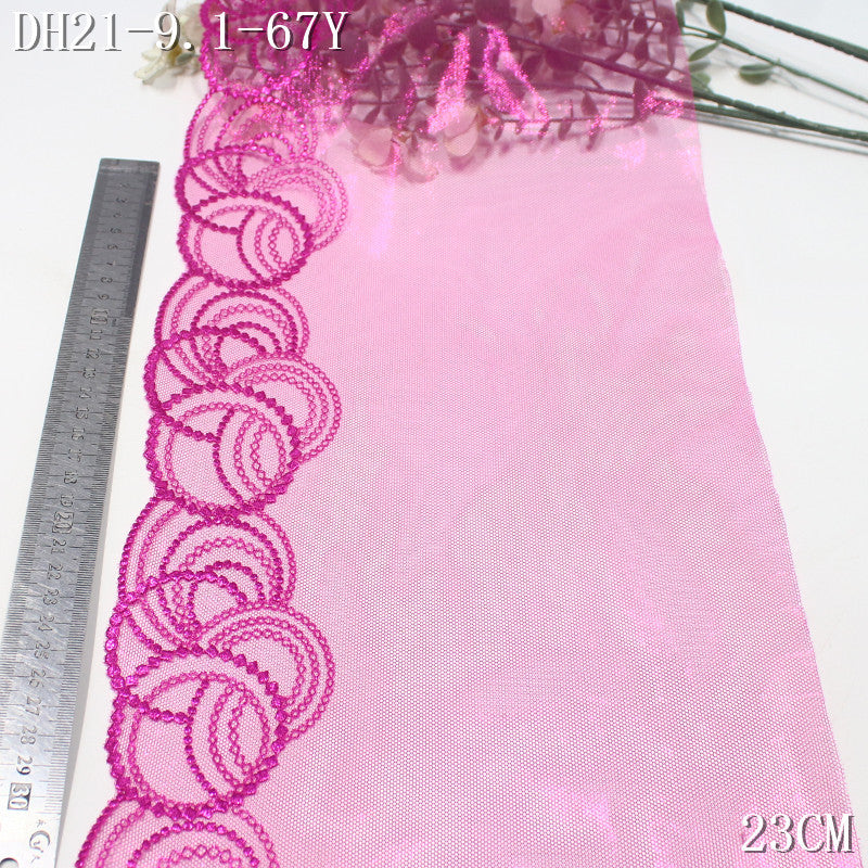 FREEDOMBEAUTY | [1Pack] Hot stamping light mesh yarn geometric simple graphics embroidery lace, performance clothes party decoration lace accessories