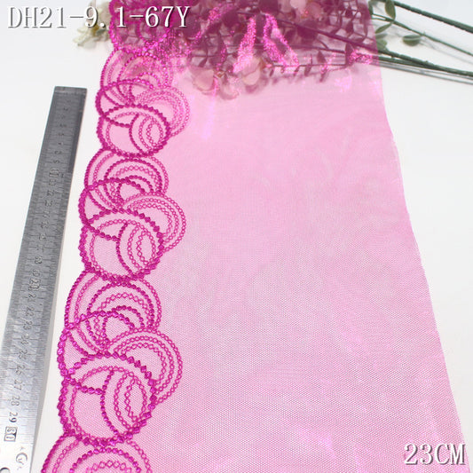 FREEDOMBEAUTY | [1Pack] Hot stamping light mesh yarn geometric simple graphics embroidery lace, performance clothes party decoration lace accessories
