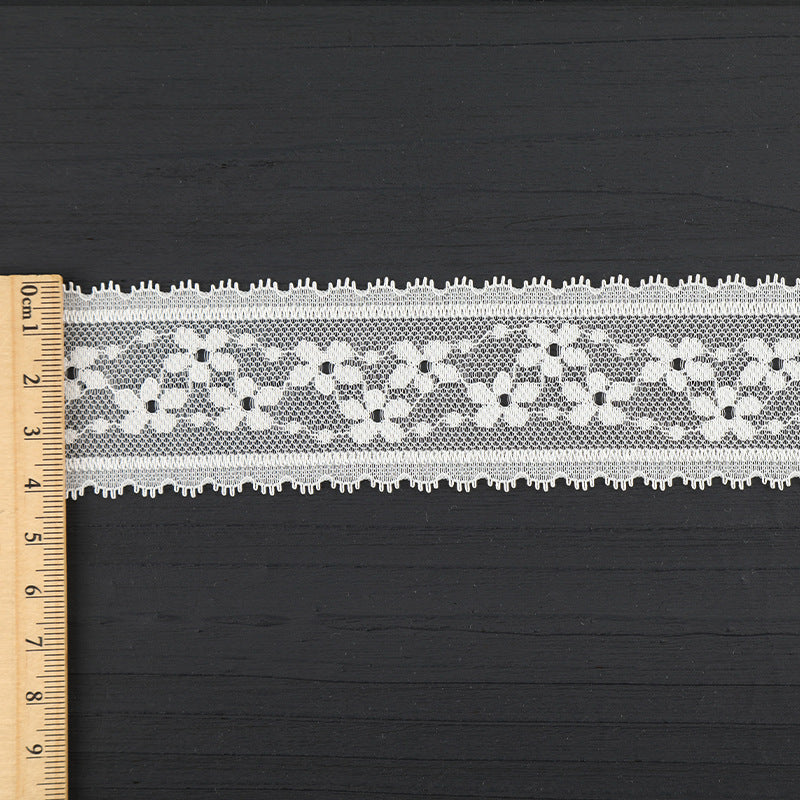 FREEDOMBEAUTY | [stretch] 5.5cm white lace, non-elastic nylon lace, home textile Lolita lace accessories