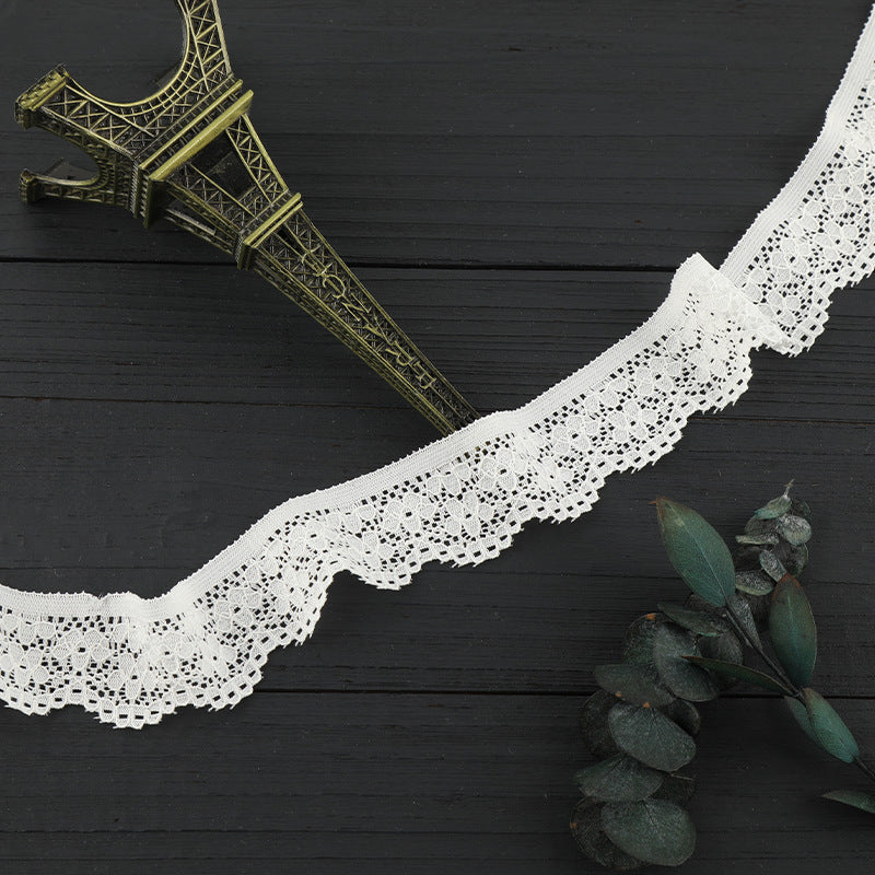 FREEDOMBEAUTY | [stretch] 2cm lace lace accessories, warp knitted elastic lace edge, home textile children's clothing lace lace accessories, factory spot