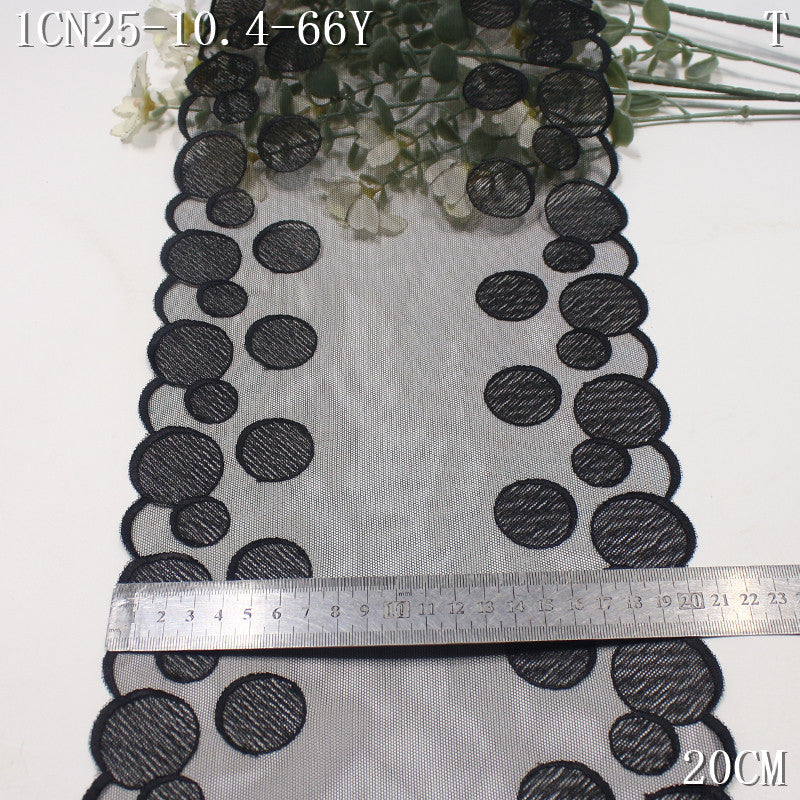 FREEDOMBEAUTY | [1Pack] Simple and stylish bilateral round pattern mesh embroidery lace 20cm decoration jewelry lace accessories