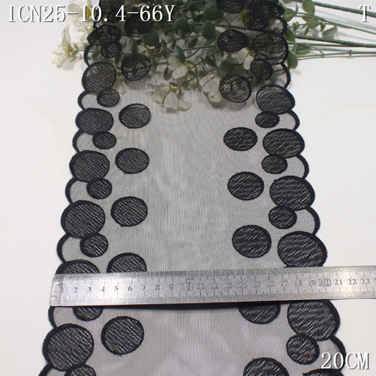 FREEDOMBEAUTY | [1Pack] Simple and stylish bilateral round pattern mesh embroidery lace 20cm decoration jewelry lace accessories