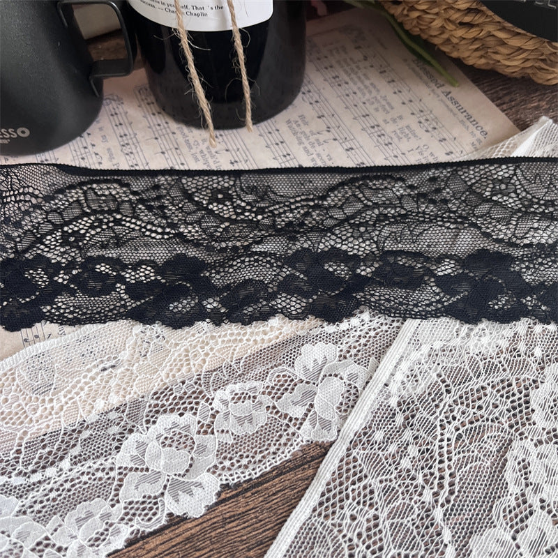 FREEDOMBEAUTY | Factory direct sales, French elegant flower type hollow straight edge 9CM high elastic lace accessories DIY handmade