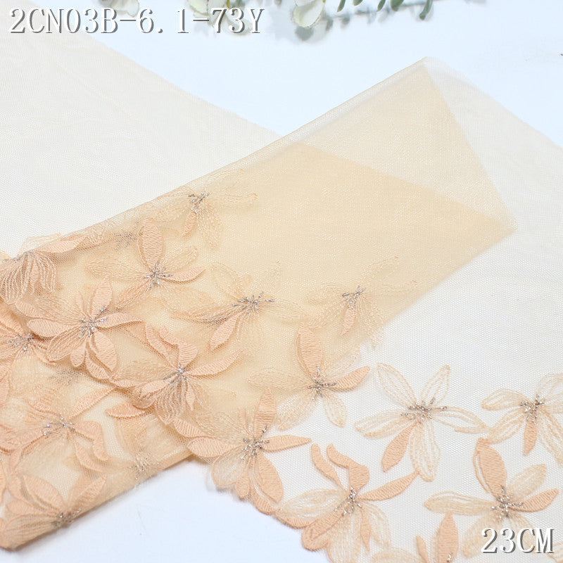 FREEDOMBEAUTY | [1Pack] Multi-color scattered gold thread flower simple and fashionable mesh embroidery lace, dress skirt DIY lace accessories