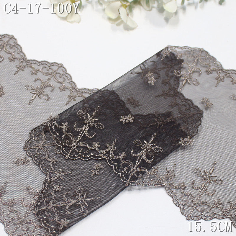 FREEDOMBEAUTY | Color mesh embroidery lace bilateral French pattern, Lolita skirt children's lace accessories
