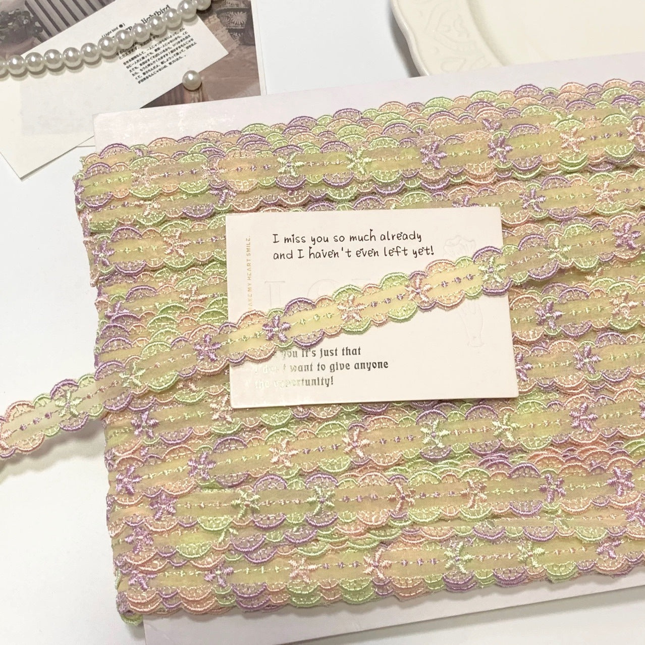 FREEDOMBEAUTY | Spot Macaron Chiffon Embroidery Lace Accessories Decorative Design DIY Fabric Clothing
