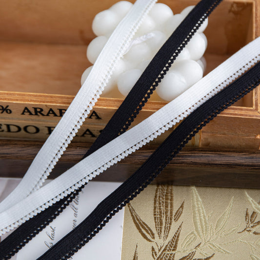 FREEDOMBEAUTY | Factory Direct 1.0CM Wavelet Wave Tip Bud Nylon Bud Belt DIY Women's Underwear Edge Press Elastic Ribbon