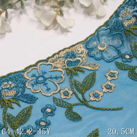 FREEDOMBEAUTY | Fresh and elegant flower soft mesh embroidery lace, garden clothing handmade lace accessories