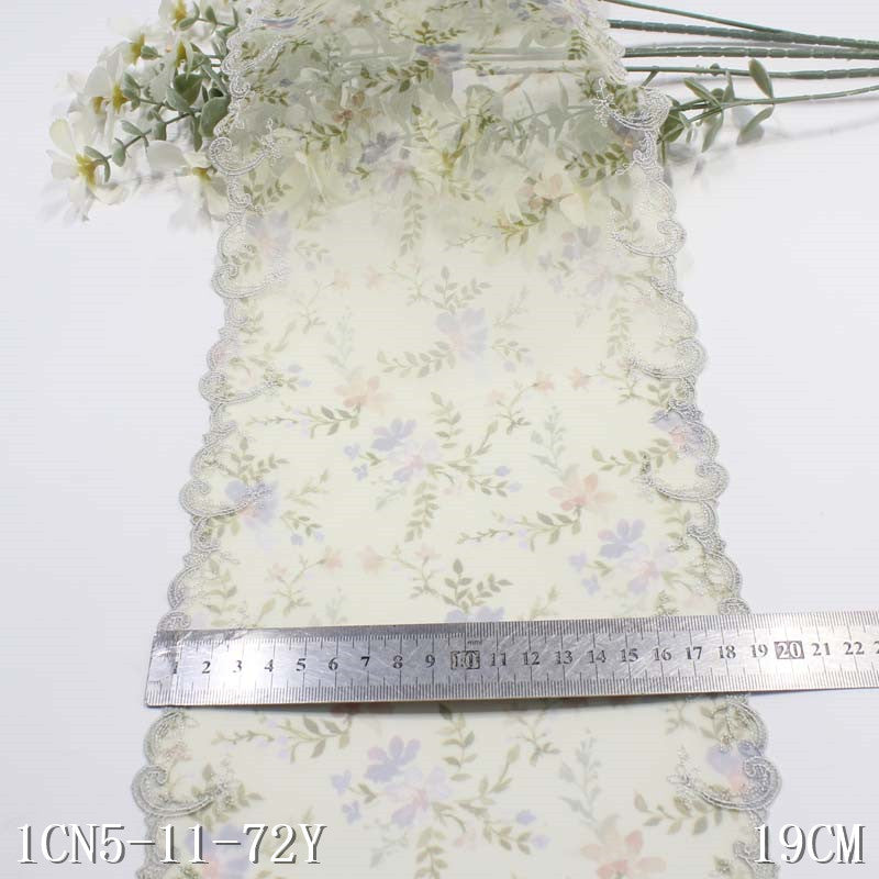 FREEDOMBEAUTY | [1Pack] Art and antique style exquisite printed mesh embroidery lace, light Hanfu performance clothes lace accessories DIY