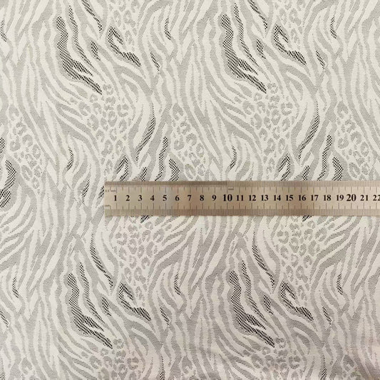 FREEDOMBEAUTY | 130cm elastic animal leopard print zebra pattern lace fabric, classic European and American fashion base, European and American style spot lace