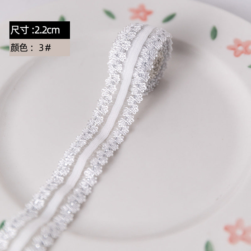 FREEDOMBEAUTY | Factory direct sales 1.2cm/2.2cm color nylon crown teeth elastic fish silk elastic band clothing underwear accessories