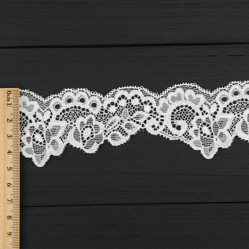 FREEDOMBEAUTY | [stretch] Nylon silk lace 4cm wavy lace edge, children's clothing small fresh lace accessories