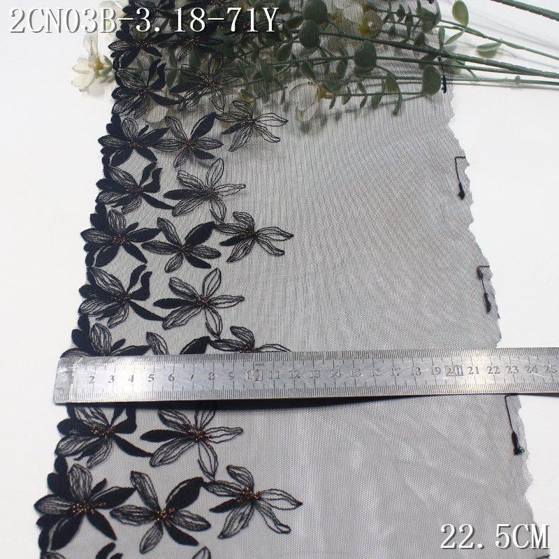 FREEDOMBEAUTY | [1Pack] Multi-color scattered gold thread flower simple and fashionable mesh embroidery lace, dress skirt DIY lace accessories