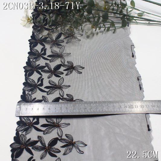 FREEDOMBEAUTY | [1Pack] Multi-color scattered gold thread flower simple and fashionable mesh embroidery lace, dress skirt DIY lace accessories