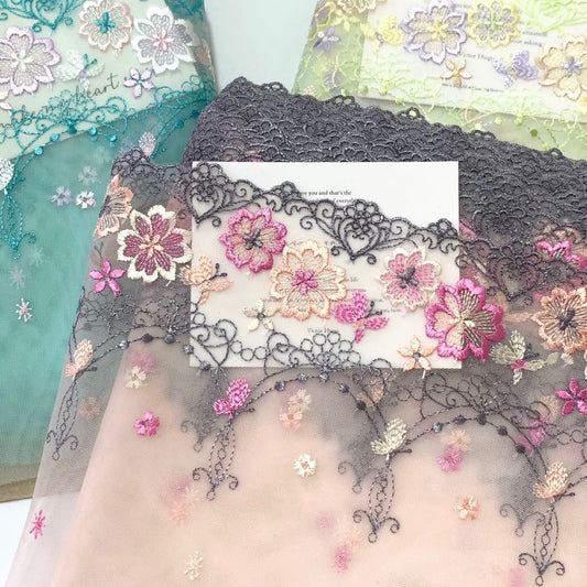 FREEDOMBEAUTY | In-stock macaron arch court-style butterfly embroidery mesh lace accessories decorative design apparel