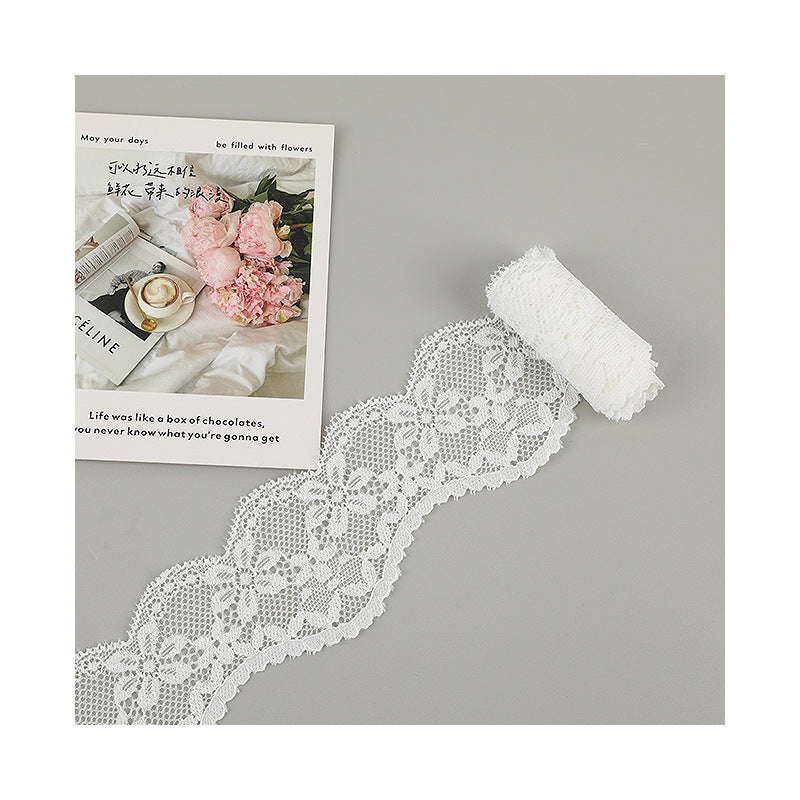 FREEDOMBEAUTY | [stretch] 2.5cm lace small lace, wavy elastic lace edge, neckline cuffs fashion lace accessories