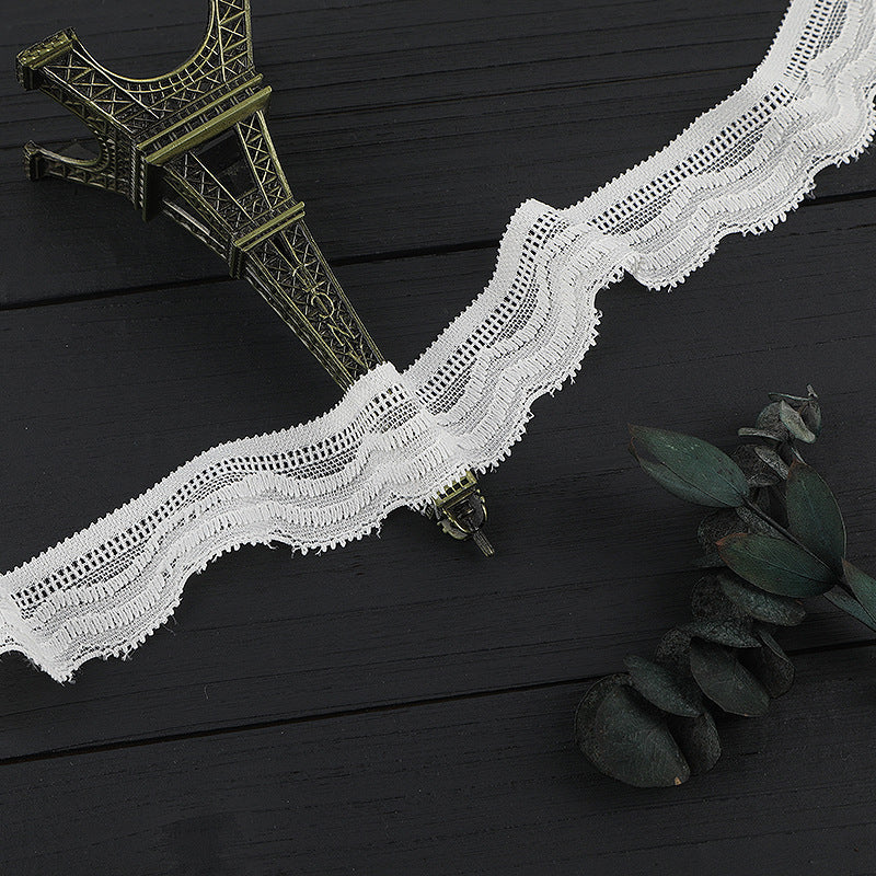 FREEDOMBEAUTY | [stretch] 3cm elastic lace lace accessories, white nylon lace edge, wedding dress exquisite lace edge, spot