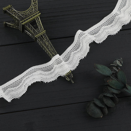 FREEDOMBEAUTY | [stretch] 3cm elastic lace lace accessories, white nylon lace edge, wedding dress exquisite lace edge, spot