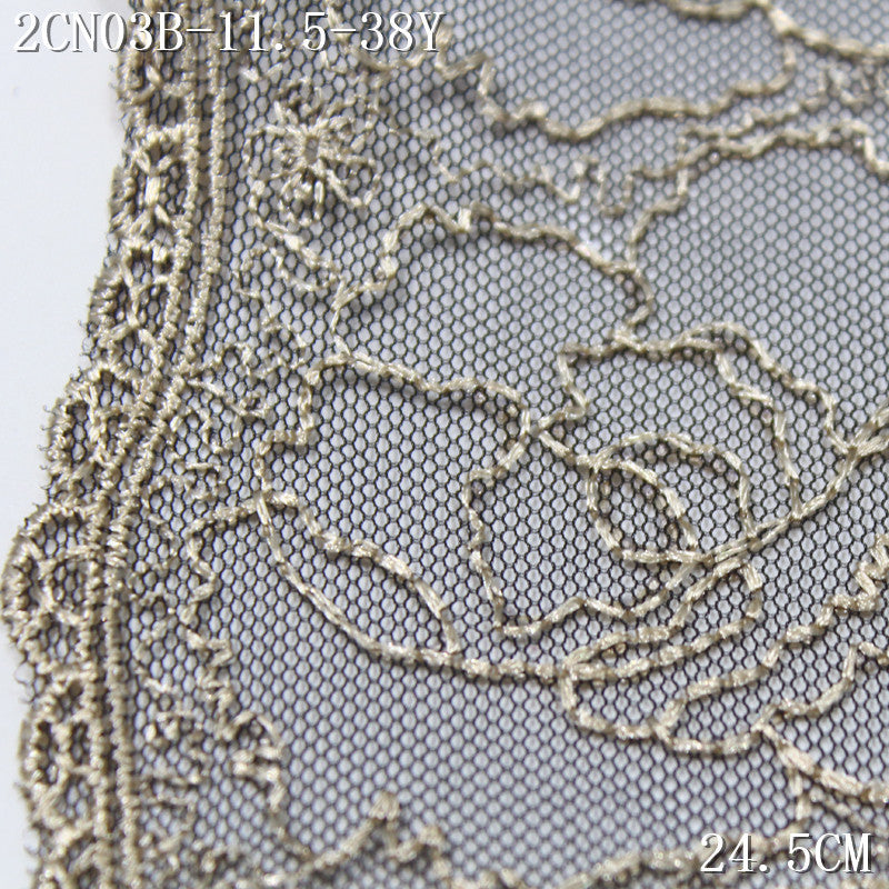 FREEDOMBEAUTY | Black mesh rice apricot fashion rose flower embroidered lace, clothing underwear decorative lace accessories