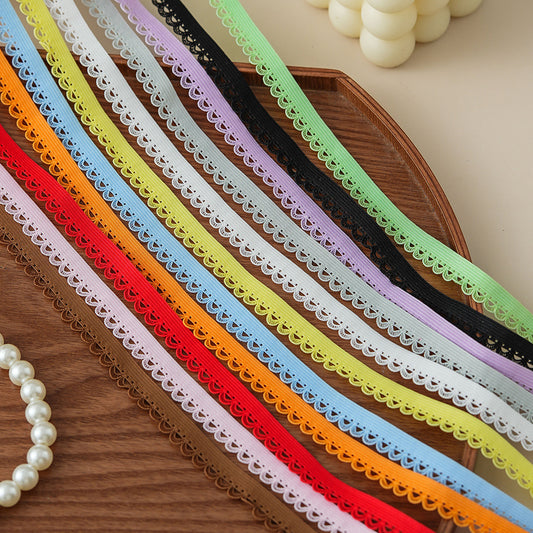 FREEDOMBEAUTY | Spot 1.2CM arched nylon elastane color elastic band DIY clothing women's hemming elastic band