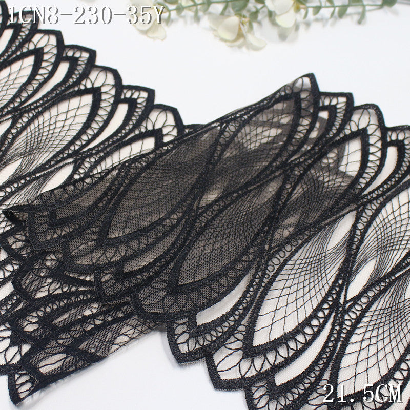 FREEDOMBEAUTY | [1Pack] Two-color classic Mobius ring mesh embroidery lace 22cm clothing home textile lace accessories