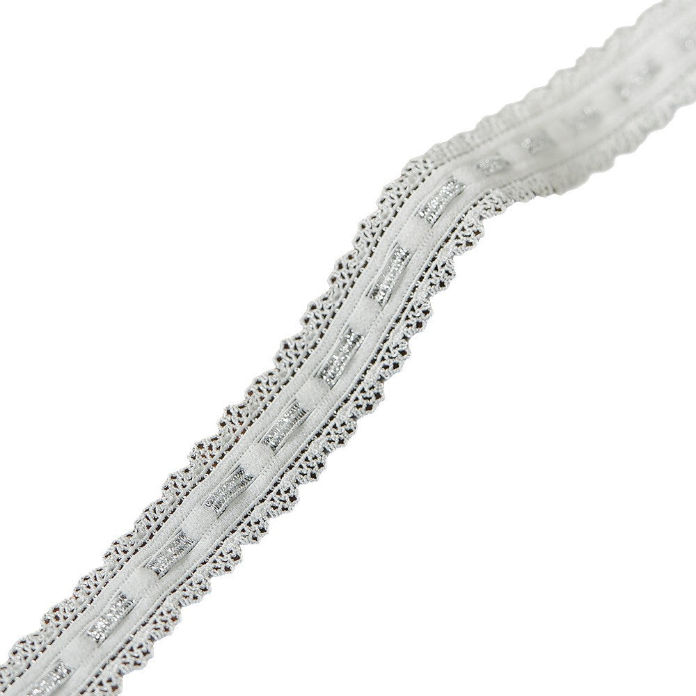 FREEDOMBEAUTY | Factory direct sales 2.0CM bilateral ear gold and silver thread elastic elastic band, children's clothing women's clothing sling clothing elastic band