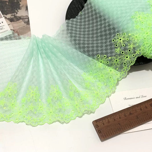 FREEDOMBEAUTY | Bright pink green hollow embroidery jacquard lace lace accessories decorative design DIY