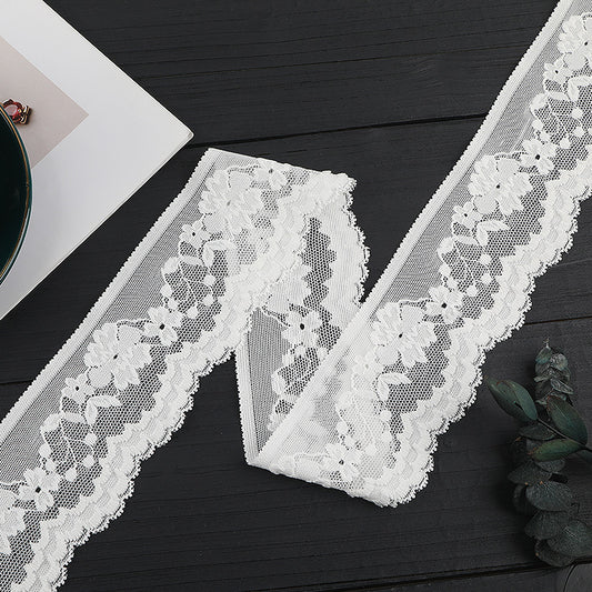 FREEDOMBEAUTY | [stretch] 6cm white lace lace, unilateral elastic lace edge, nylon silk small fresh lace lace accessories, spot