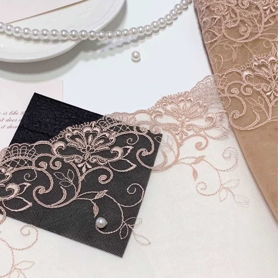 FREEDOMBEAUTY | Spot plain and elegant mesh embroidery soft lace lace accessories decorative design DIY clothing fabric