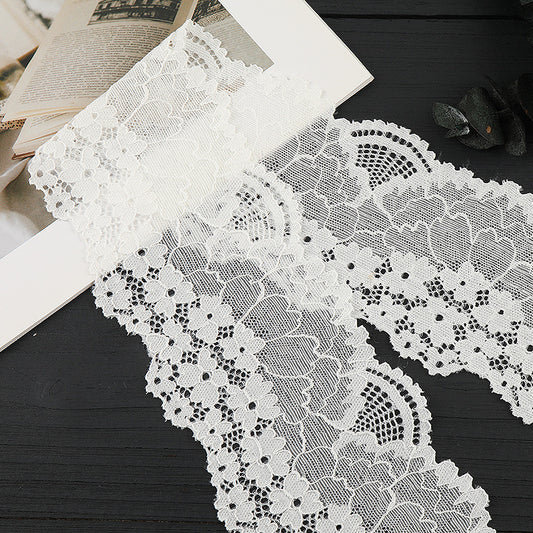 FREEDOMBEAUTY | [stretch] 8cm white lace lace accessories elastic nylon lace edge, Lolita's small fresh lace accessories
