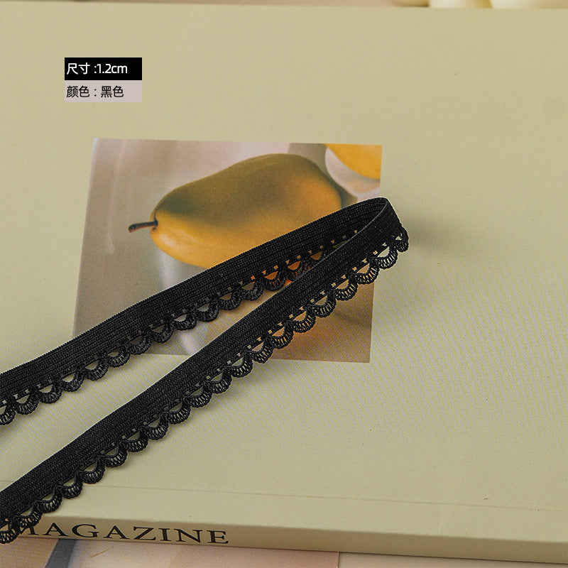 FREEDOMBEAUTY | Spot 1.2CM arched nylon elastane color elastic band DIY clothing women's hemming elastic band